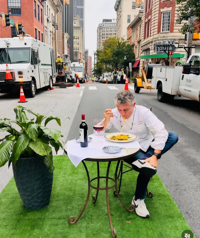 Chef-owner Riccardo Bosio outside Sotto Sopra